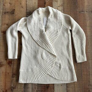 Soft Surroundings cream nestle open front cardigan women's size medium